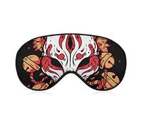 Ligero y cómodo antifaz para ojos para hombres, mujeres y niños, japonés Kitsune Fox Magica Bell Art antifaz para dormir para dormir, turnos de trabajo, yoga, lavable a máquina para aliviar el estrés