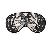 Ligero y cómodo Baphomet Satanic Goat Head con tercer ojo Sign Art Sleeping Eye Mask para dormir viaje trabajo, cubierta de ojos para niños niñas, aliviar el estrés ocular