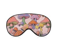 Ligero y cómodo dibujos animados Magical Mushroom Art Eye Mask para niños, adolescentes, niñas, mujeres, 3D Eye Cover con correa elástica Lunch Break Travel Sleeping Eye Mask Cover