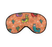 Ligero y cómodo Llama Alpaca Cactus Orange Art Sleep Eye Mask para dormir viaje meditación, sombra de ojos para niños niñas, aliviar el estrés ocular