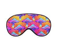 Ligero y cómodo Psychedelic Stoner Magical Mushrooms Art Eye Mask para niños, adolescentes, niñas, mujeres, 3D Eye Cover con correa elástica Lunch Break Travel Sleeping Eye Mask Cover
