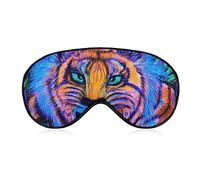 Ligero y cómodo Tiger African Wildlife Green Leaves King of Animals Art Eye Mask para niños, adolescentes, niñas, mujeres, 3D Eye Cover con correa elástica Lunch Break Travel Sleeping Eye Mask Cover