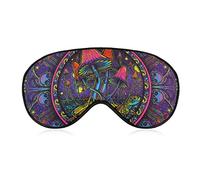 Ligero y cómodo Trippy Magical Mushroom Art Antifaz para dormir para niñas, mujeres, niños, visera con correa ajustable, antifaz para dormir, cubierta para ojos de avión para viajes