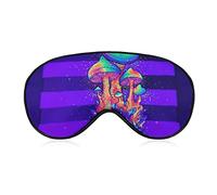 Ligero y cómodo Trippy Stoner Magical Mushrooms Art Sleep Eye Mask para niñas, mujeres, niños, visera con correa ajustable Lunch Break Traveling Sleeping Eye Mask Cover