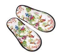 Ligero Zapatillas de Estar Aves y Flores exóticas silvestres Zapatos Interior Cómodo Pantuflas de Fieltro para Interior Invierno Hogar M