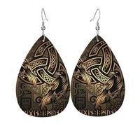 Ligeros Pendientes De Cuero Mujer Arte De Símbolos Sagrados Pendiente De Colgante Moda Pendientes De Gota Para Cumpleaños Mujeres Decoración