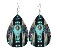 Ligeros Pendientes De Cuero Mujer Bisonte, Rueda Medicinal Del Arte Nativo Americano Pendiente De Lágrima Moda Pendientes De Mujer De Cuero Para Decoración Fiesta Cumpleaños