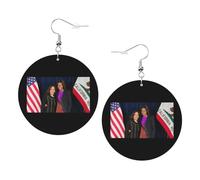 Ligeros Pendientes De Cuero Mujer Kamala Hs y Michelle Obama por Estados Unidos Pendiente de Colgante Moda Pendientes De Mujer De Cuero para Fiesta Cumpleaños Niñas