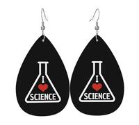 Ligeros Pendientes De Cuero Mujer Me encanta la ciencia Pendiente Colgantes Moda Pendientes Cuero para Mujeres Fiesta Decoración
