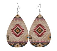 Ligeros Pendientes De Cuero Mujer Nativo Americano Del Suroeste, Estilo Azteca Antiguo Pendiente Colgantes Moda Pendientes Largos De Cuero Para Mujeres Cumpleaños Aniversario