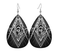 Ligeros Pendientes De Cuero Mujer Símbolo De Caridad Y Fe Del Arte Masónico Del Mal De Ojo Pendiente De Lágrima Cómodo Pendientes De Gota Para Aniversario Cumpleaños Fiesta