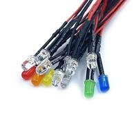 LIGHBIB 10pcs 5 Mm 3V 6V12V 24 V LED Pre-cableado Que Emiten Diodos Con Luces De Bombilla LED De Resistencia DIY,Flash Lento De Siete Colores,DC 24V 10pcs