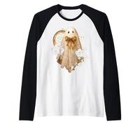 Light Academia Vintage Fantasma y Flores Camiseta Manga Raglan