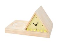 Light Alarm Clock | 30 x 18 x 18 cm Space-saving Page Rest - Adjustable Lights Bedside Clock With Light And Cup Holder - For Women, Friend, Kids, Teacher, Student, Writer, Lover, Reading, Counter