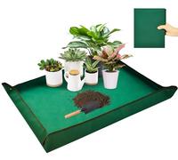 LIGHT AND DUST Nueva alfombrilla gruesa para macetas, alfombra impermeable para plantas, tapete de trasplante verde, tapete de trasplante Oxford para plantas de interior