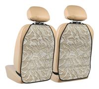 Light Biege - Protectores de asiento de coche con textura tejida, paquete de 2 alfombrillas con bolsillos de almacenamiento para proteger de la suciedad y arañazos en el barro