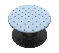 Light Blue and Brown Polka Dots Classic Polkadots PopSockets PopGrip Adhesivo