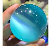 Light Blue Cat Eye Crystal Ball Ornaments (Size : 50mm)