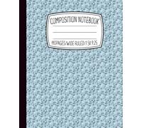 Light Blue Musical Notes Cute Composition Notebook Aesthetic College Ruled School Notebook for Students 110 Pages 7.5x9.25" - First Day of School ... Writing for Any Grade Level or Home Office