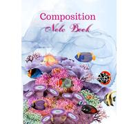light blue notebook composition Pastel with the image of underwater coral.: For students and schools Suitable for women and men Office staff Teenagers, women, men, 8.5x11, 100 pages.