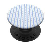 Light Blue Stripes and Hearts Summer Preppy PopSockets PopGrip Adhesivo
