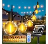 Light-Brightly 30M Guirnaldas Luces Exterior Solar - 38+2 led G40 Bombillas IP65 Impermeable Dimmable Guirnalda iluminacion de exteriors lampadas Terraza Jardín Patio Pergolas