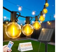 Light-Brightly 45M Guirnaldas Luces Exterior Solar - 55+2 led G40 Bombillas IP65 Impermeable Dimmable Guirnalda iluminacion de exteriors lampadas Terraza Jardín Patio Pergolas