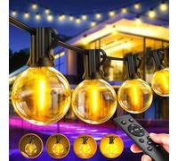 Light-Brightly Guirnaldas Luces Exterior Jardín - 45,9M LED Cadena de luz G40 Bombillas IP44 Impermeable Dimmable Guirnalda iluminacion de exteriors lampadas terraza Patio Pergolas