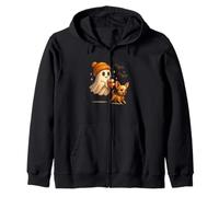 Light Brown Chihuahua Halloween Ghost Walking Chihuahua Dog Sudadera con Capucha