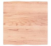 Light Brown Oak Wood Tabletop, 60 x 60 x 2 cm, Solid Treated Wood, Live Edge Design, Replacement for Coffee Mesa, Dining Mesa, Desktop Surface, Kitchen Countertop