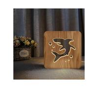 Light Bulb Night Light for Shark Wooden 3d Lamp Creative Wooden Lights