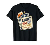 Light Em Up 4th of Patriotic July Vintage Matchbook USA Camiseta