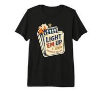 Light Em Up 4th of Patriotic July Vintage Matchbook USA Camiseta Premium