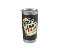 Light Em Up 4th of Patriotic July Vintage Matchbook USA Vaso térmico de acero inoxidable de doble pared