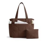 LIGHT FLIGHT Puffer - Bolso de mano para mujer, grande, 26,5 L, marrón café, Contemporáneo