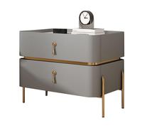 Light Gray Bedside Table with 2 Storage Drawers Simple Bedroom Nightstand Compact 19.7" Storage Cabinet for Small Spaces Modern Design (1 Piece)