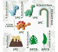 (light green)LaVenty Dinosaur Cake Decoration Dino Tortendeko Rainbow Cake Toppers Dinosaur Themes Cake Decoration Dinosaur Birthday