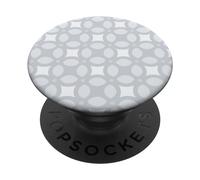 Light Grey Silver Circle Rounded Bubble Nordic Pattern PopSockets PopGrip Adhesivo