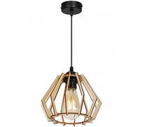 Light-Home Lampara de Techo Colgante Industrial Timber - Lampara de Techo Modernas para Salón Dormitorio y Cocina - Metal y Madera - 1 Luce - Carácter único