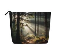 Light in the Forest - Neceser y neceser unisex para mujer, bolsa de almacenamiento para artículos de aseo personal, color negro, talla única