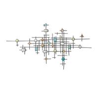 Light Luxury Metal Wall Decorative, Creative Iron Art Geometry Wall Sculpture Decorative for Home Living Room Bedroom 120 * 66Cm/ 47 * 26Inch