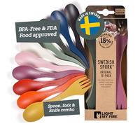 Light My Fire Spork Cubiertos de Camping para Llevar 3 en 1 - Cubierto Multifunción Reutilizable - Viaje y Excursionismo - Irrompible, No Tóxico, Sin BPA - paquete de 10