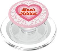 Light Pink Book Addict Cute Bookish Bookworm Reading Heart PopSockets PopGrip para MagSafe