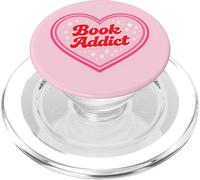 Light Pink Book Addict Cute Bookish Bookworm Reading Heart PopSockets PopGrip para MagSafe