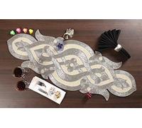 Light & Pro Camino de mesa con cuentas de 91.44 cm, camino de mesa decorativo, camino de mesa de granja, camino de mesa rústico de despedida de soltera, 13 x 36 cm, color marfil plateado