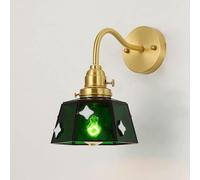 Light Retro Brushed Brass Lights with Glass Cover E27 Lamps Children's Room Study Reading Lighting Bathroom Vanity Wall H7.09in Bedside Decor Lamp B(A)