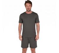 Light & Shade Conjunto Hombre Algodón Loungewear - Pijama con Camiseta y Pantalón Corto, Ropa Dormir Ligera Transpirable con Cordón Verano (carbón, M)