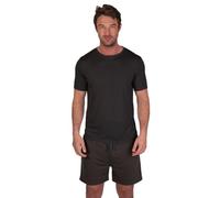 Light & Shade Conjunto Hombre Algodón Loungewear - Pijama con Camiseta y Pantalón Corto, Ropa Dormir Ligera Transpirable con Cordón Verano (carbón, L)