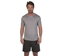 Light & Shade LSSET032 Conjunto de Camiseta y Pijama Corto con Cuello Redondo para Hombre, Gris, M