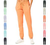 Light & Shade Pantalón Jogger Mujer Fleece - Pantalón Chándal con Cordón, Corte Tapered y Bolsillos, Joggers Suaves para Gym Fitness y Loungewear (Naranja, S)